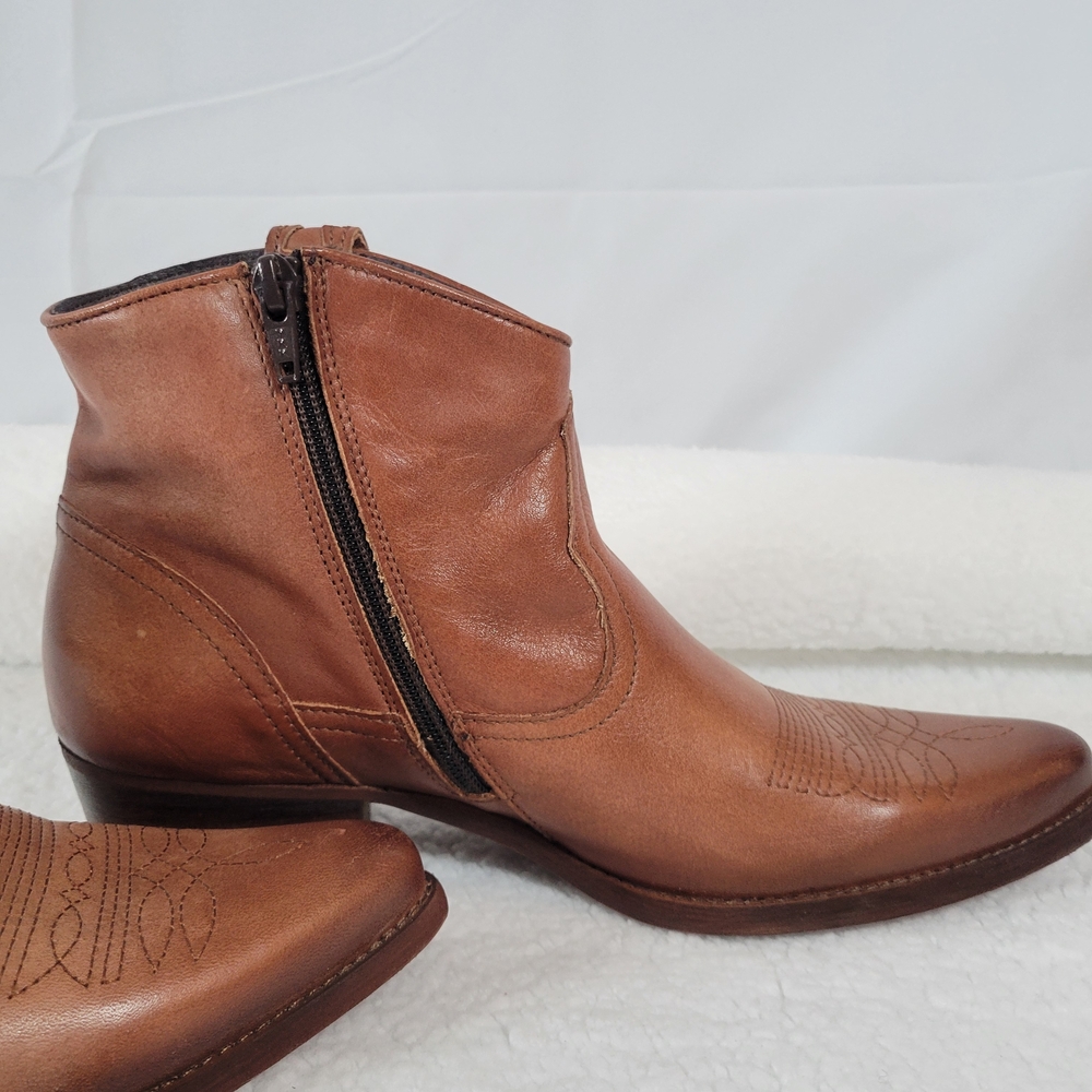 Apropo Leather Ankle Boots Bootie Pointed Toe Chic Western Style Wms Sz 9 Shoes - Picture 8 of 16